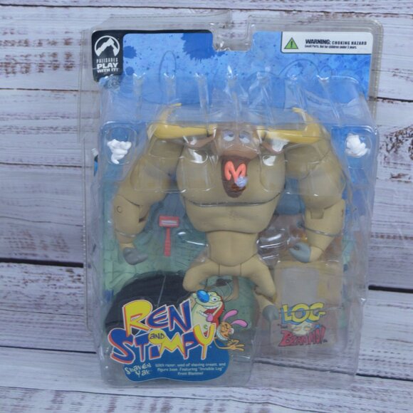 Ren and Stimpy Palisades Shaven Yak Figure Invisible Log Blammo 2004 BOX DAMAGE - Picture 7 of 16